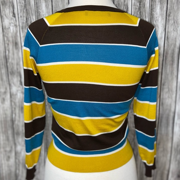 DOLCE & GABBANA 100% Silk Striped Multicolored Pullover Sweater Size 40 (US S) - Picture 7 of 13
